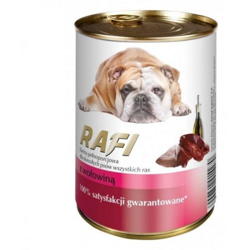 Karma dla psa rafi z wołowiną pasztet 800 g.