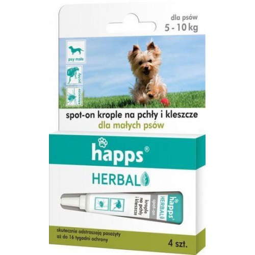 Happs krople przeciw pchłom i kleszczom dla psów małych.