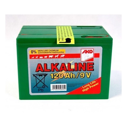 Bateria alkaliczna do elektryzatora 9V 120 Ah mała.