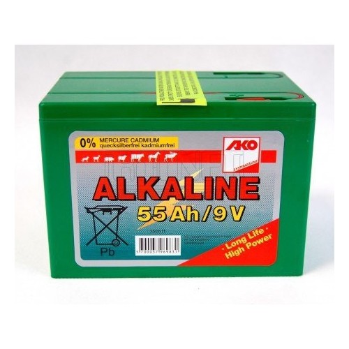 Bateria alkaliczna do elektryzatora 9V 55 Ah mała.