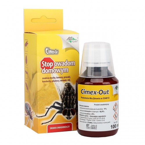 CIMEX-OUT stop owadom domowym zwalcza muchy, pluskwy, prusaki, karaluchy, mrówki 100 ml.