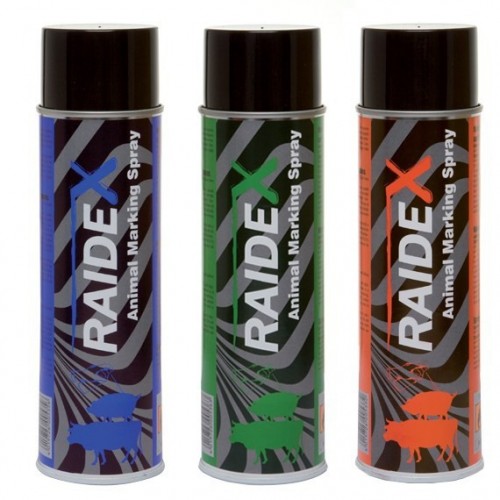 Spray RAIDEX 400ml do znakowania zwierząt, czerwony.