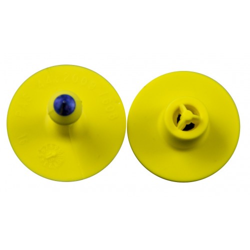 Kolczyk okrągły mały żółty Allflex bez nadruku 1 sztuka