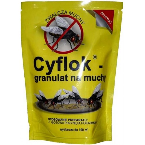 Cyflok granulat na muchy 250 gram.