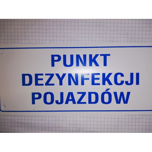 Znak "Punkt dezynfekcji pojazdów".