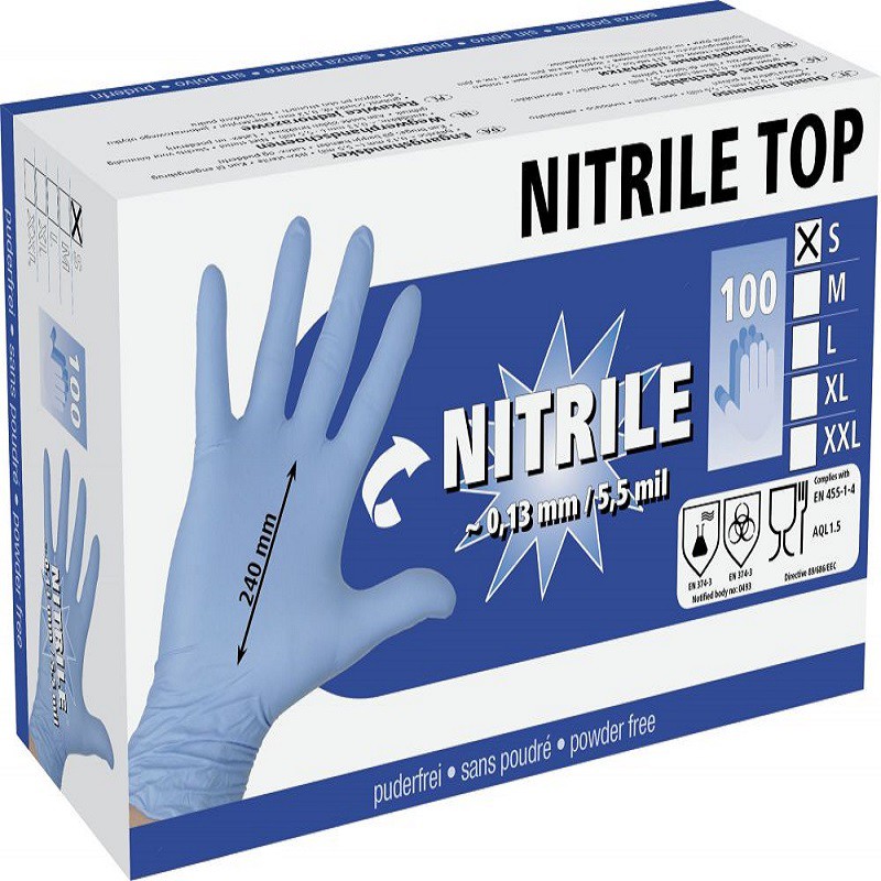 Rękawice jednorazowe Nitrile M mil 5,5 niebieskie
