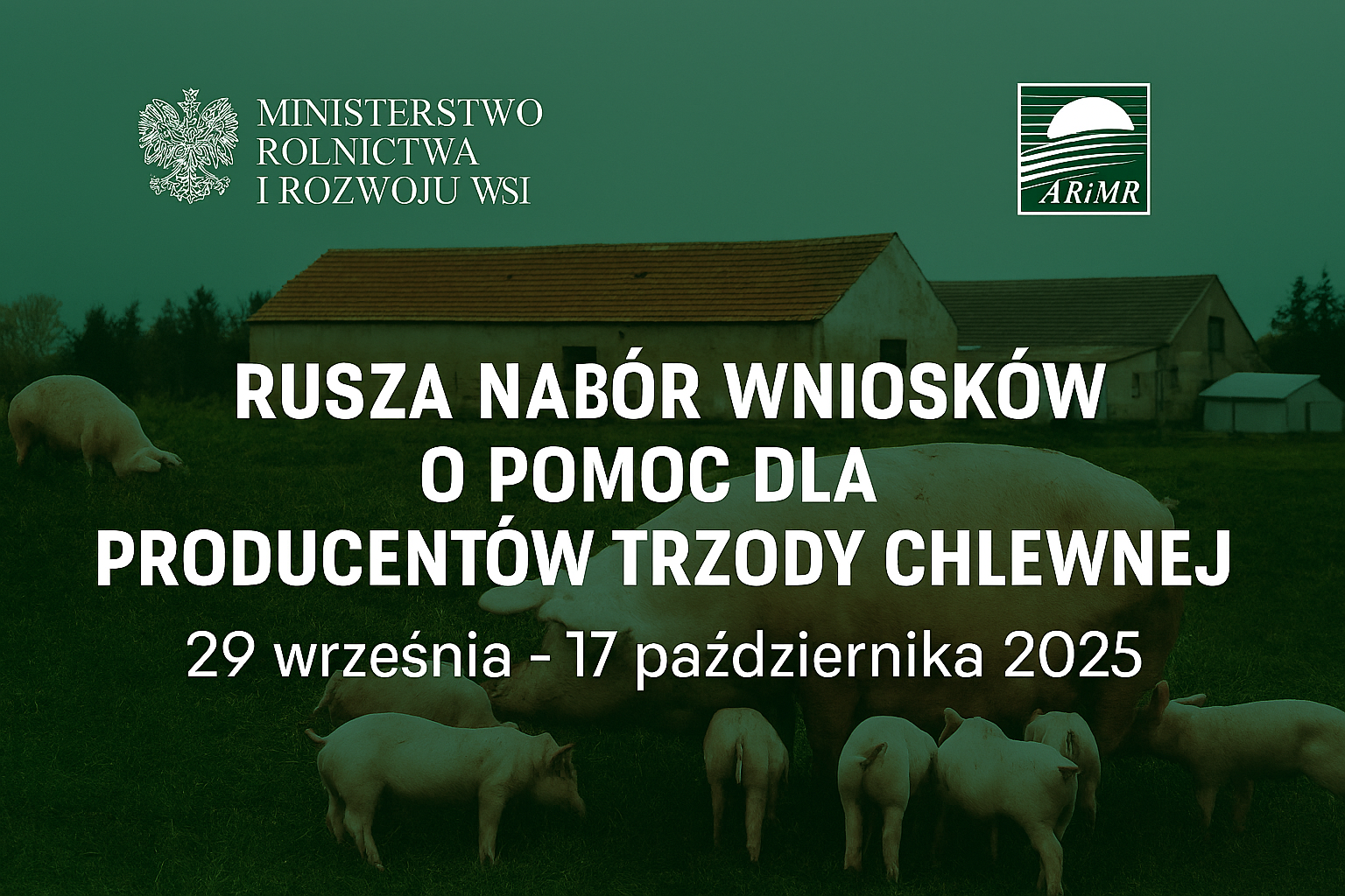 NABÓR WNIOSKÓW DLA PRODUCENTÓW TRZODY CHLEWNEJ - 100% REFUNDACJI WYDATKÓW NA BIOASEKURACJĘ